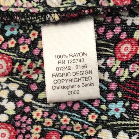 Christopher & Banks multicolor floral button front skirt - Picture 9 of 10